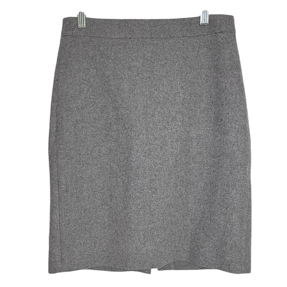 J.Crew Wool Pencil Skirt Gray Lined Classic Workwear - Picture 2 of 8